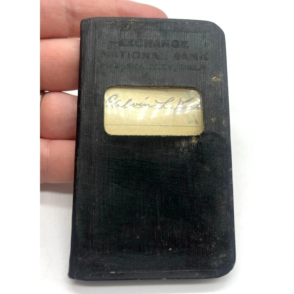 Vintage Exchange National Bank Book Pauls Valley Oklahoma Mini Pocket Ledger